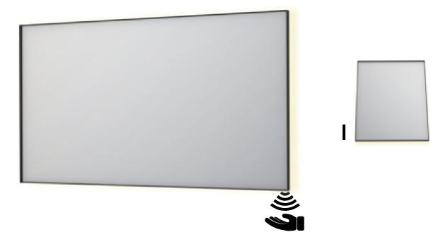 Sanibell Ink SP32 firkantet spejl m/backlight, varme og sensor 140 x 80 cm - B&oslash;rstet mat guld
