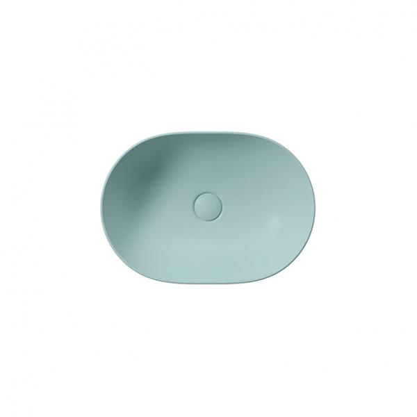 GSI Pura 50 oval fritst&aring;ende bowlevask - Uden hanehul - Ghiaccio