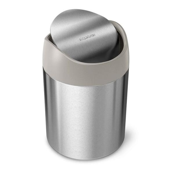 Simplehuman mini affaldsspand m/vippelåg - Børstet stål Simplehuman mini affaldsspand m/vippelåg - Børstet stål