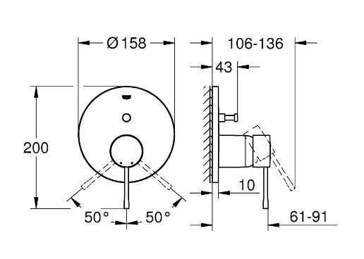 Grohe komplet indbygningspakke m/SmartActive til badekar - Poleret Cool Sunrise Grohe komplet indbygningspakke m/SmartActive til badekar - Poleret Cool Sunrise