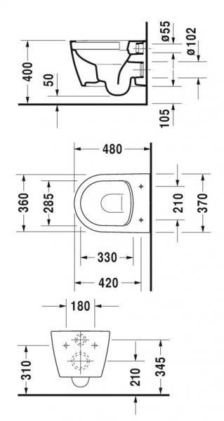 Duravit Soleil by Starck compact RIMless toiletpakke inkl. sæde m/softclose, cisterne og mat sort betjening Duravit Soleil by Starck compact RIMless toiletpakke inkl. sæde m/softclose, cisterne og mat sort betjening