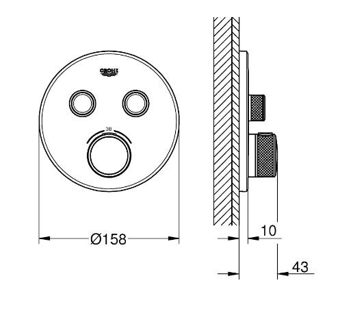 Grohe SmartControl komplet brusesystem m/Rainshower 310 til indbygning - Børstet Cool Sunrise Grohe SmartControl komplet brusesystem m/Rainshower 310 til indbygning - Børstet Cool Sunrise