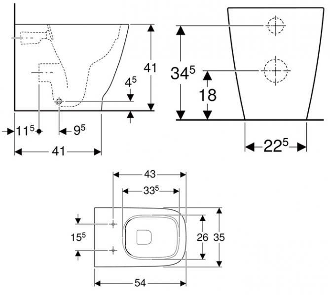 Geberit Smyle BTW gulvtoilet m/hvid Monolith cisterne Geberit Smyle BTW gulvtoilet m/hvid Monolith cisterne