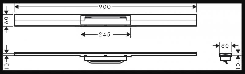 Hansgrohe RainDrain Flex 900mm afl&oslash;b til fri placering - Mat hvid