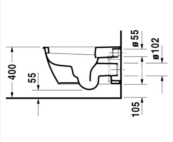 Duravit Darling New Rimless hængeskål til sensowash sæde Duravit Darling New Rimless hængeskål til sensowash sæde