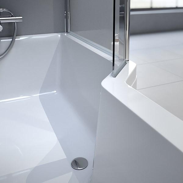 Strømberg Urban Edge badekar t/brus - 157,5 x 70/84,5 - Højre - 1 ryglæn Strømberg Urban Edge badekar t/brus - 157,5 x 70/84,5 - Højre - 1 ryglæn