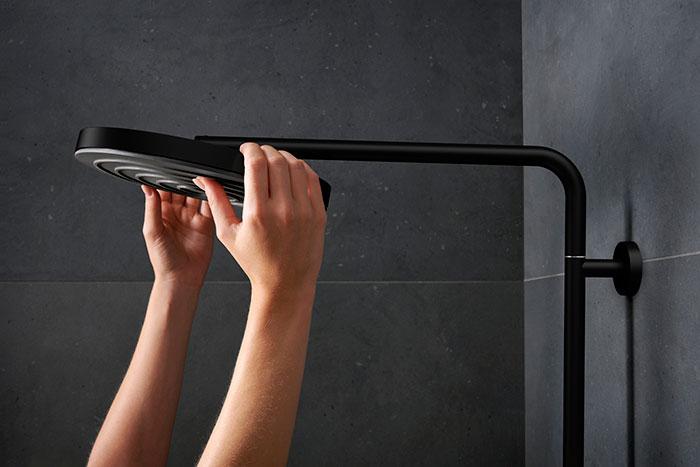 hansgrohe Pulsify S Puro 260 Showerpipe 1jet m/EcoSmart, EcoStat Fine og 3jet h&aring;ndbruser - Mat sort