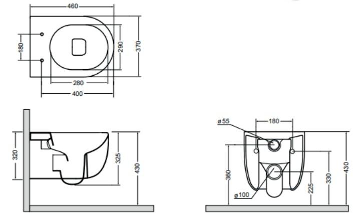 Lavabo Glomp Mini rimless toiletpakke inkl. sæde m/soft-close, cisterne og mat sort betjening Lavabo Glomp Mini rimless toiletpakke inkl. sæde m/soft-close, cisterne og mat sort betjening