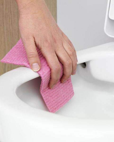 Gustavsberg Hygienic Flush v&aelig;gh&aelig;ngt toilet m/toilets&aelig;de og &aring;ben skyllerand