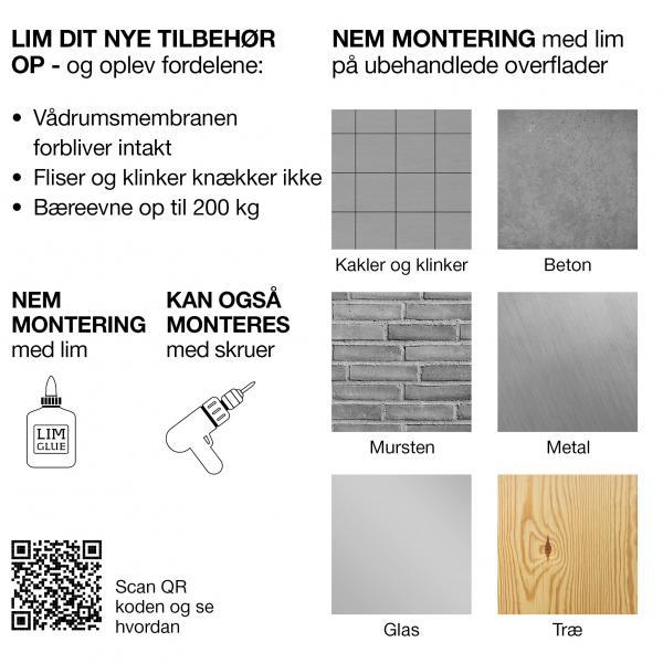 Pressalit Style komplet pakke til badev&aelig;relset - B&oslash;rstet messing/mat sort