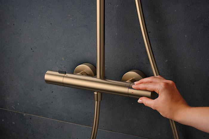 hansgrohe Pulsify S Puro & Tecturis komplet pakke til badev&aelig;relset - B&oslash;rstet bronze